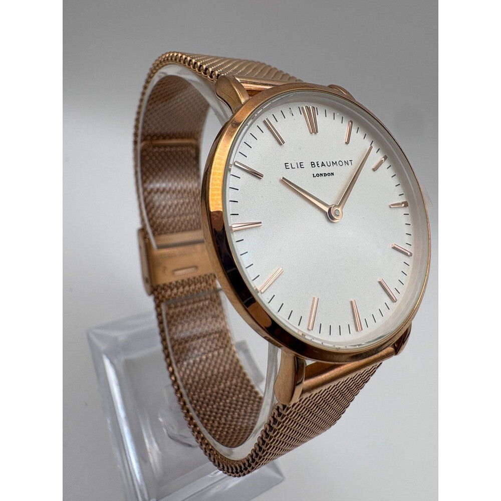 Elie Beaumont Oxford Small Mesh Rosegold Watch New